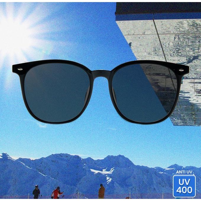 Sale Kacamata Hitam Sunglasses Clip On Anti Uv400 Bulat Pria Wanita - Iooi 82104