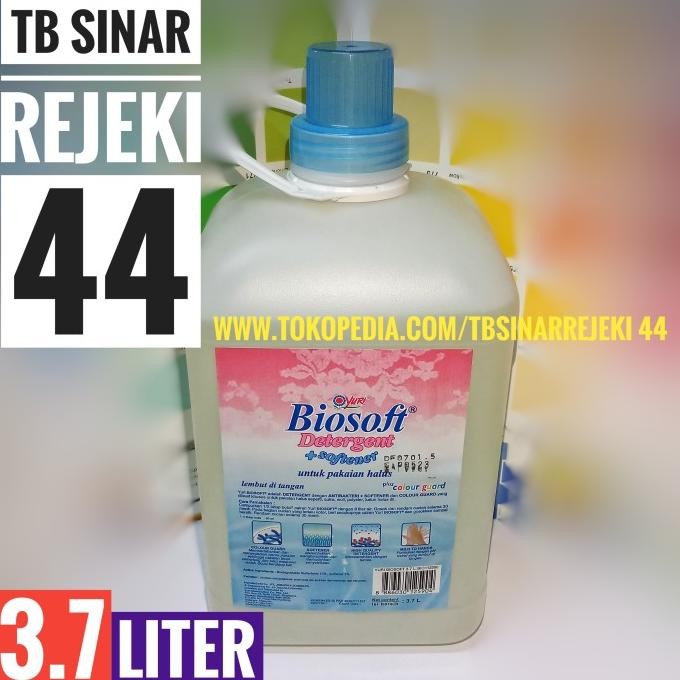 Sale Yuri Biosoft Detergent Cair + Softener Jerigen 3.7 Liter