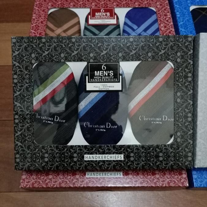 Baru Sapu Tangan Pria Katun Premium Isi 6Pcs