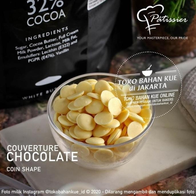 

Patissier 32% WHITE Couverture Chocolate 100gr Cokelat Putih Baking liquid