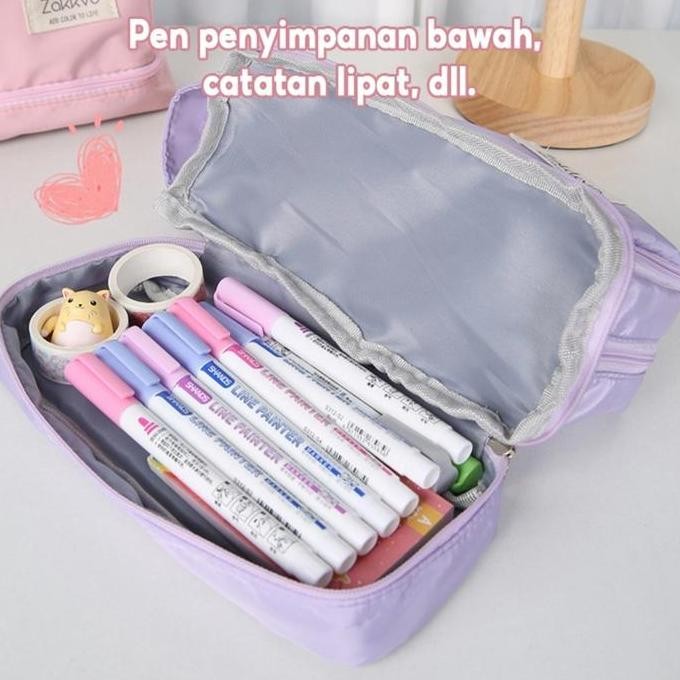 

Besar Jumbo Pencil Cases Large Capacity Pencil Bag Pouch Holder Box for Girls Office Student Stationery Organizer School liquid