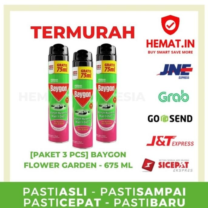 Grosir Baygon Aerosol 600Ml + 75Ml 675 Ml Double Nozzle Spray Super Hemat Bunuh Nyamuk Mati 5 Detik