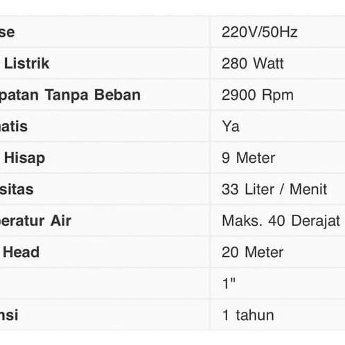 Shimizu PS 133 BIT Pompa Air Otomatis Kontrol Elektronik APC