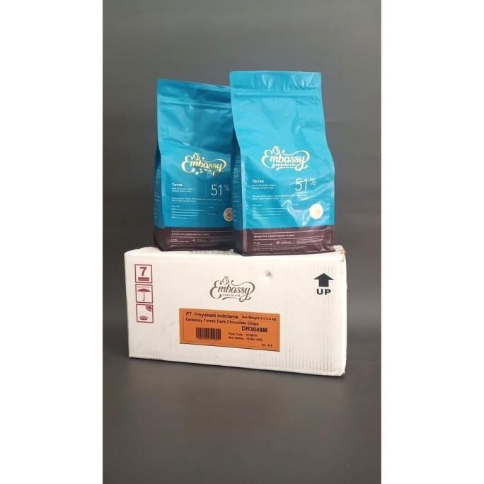 

TULIP Dark Bittersweet Couverture Chocolate Choco Chip 250 gr Embassy liquid