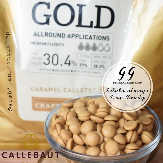 

CALLEBAUT GOLD CARAMEL Callets 250 g Chocolate Karamel Cokelat Cocoa liquid