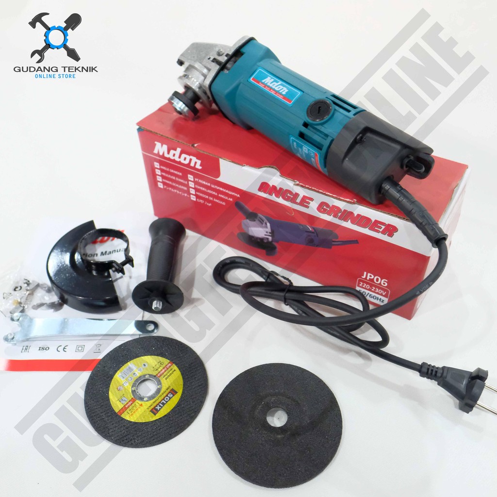 (MDON JP06) Mesin Gerinda MDON JP06 - Grinda 4inch Disc Grinder Angle Grinder MDON Gerinda Tangan