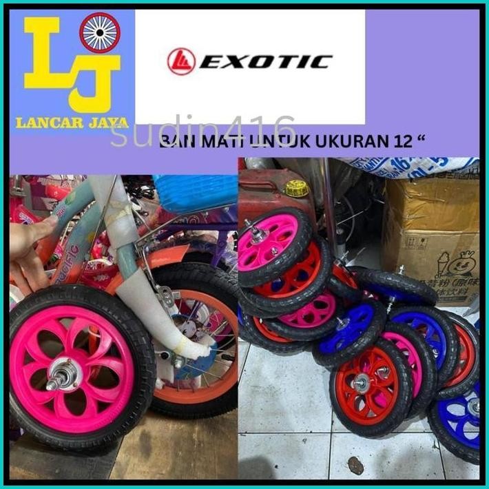 EXOTIC RODA VELG BAN BUSA MATI SEPEDA ANAK ANAK PVC FOAM FULLSET 1 PASANG UKURAN 12 1/2 X 2 1/4 ATAU