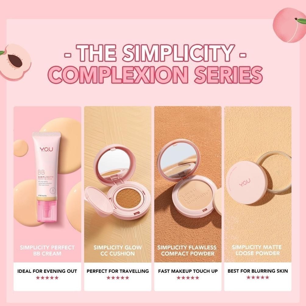 ready y.o.u simplicity glowy cc cushion natural makeup foundation bedak wajah you | tnt beauty shop 