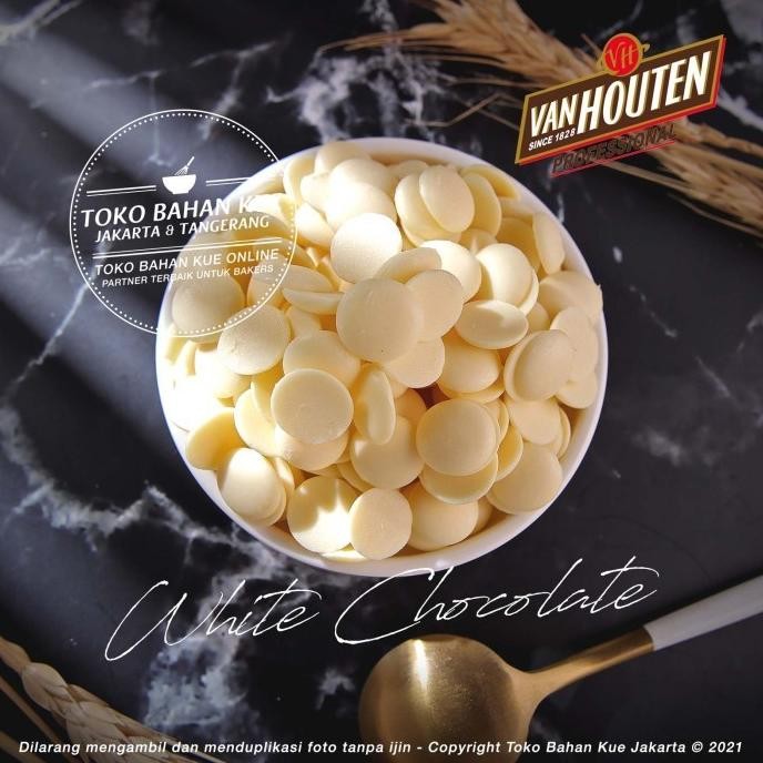 

Van Houten - White Couverture Chocolate 27,8% 500gr Coin Cokelat Putih liquid