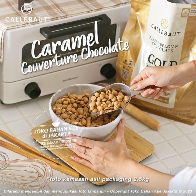 

Callebaut GOLD 250gr Chocolate Couverture Caramel 30,4% Cokelat Coin liquid