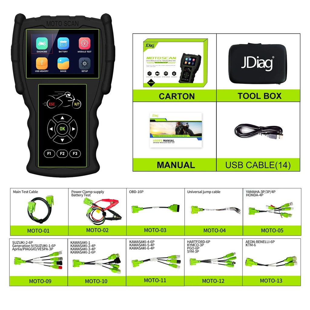 [PER ORDER] 2025 JDiag M100 Pro Motorcycle Handheld ScannerMultilingual Diagnostic Tool Universal 2 