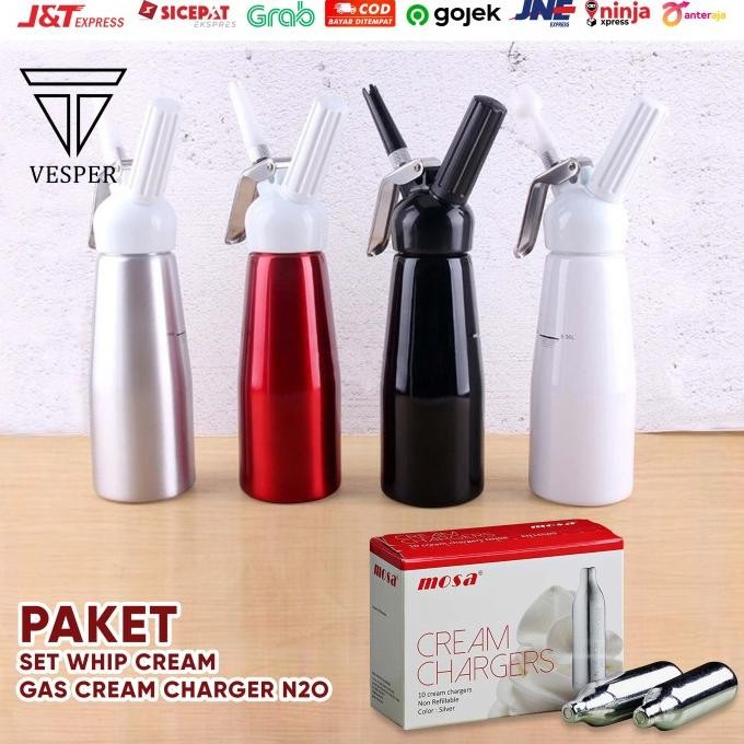 

Paket Set Whip Cream + Gas Cream Charger N2O / Whipped Cream Bundling Terlaris
