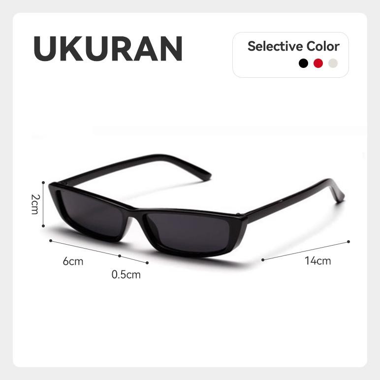 Kacamata Hitam Kotak Persegi Panjang kecil Pria dan Wanita Kekinian Fashion Trendy