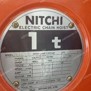 NICHI electric chaint hoist 1ton x 6meter Original Japan MH-5