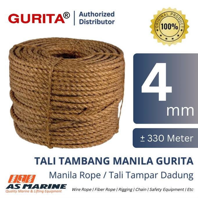 

Tali Tambang Manila 4 mm x 330 Meter 5 kg 3 Strand Tali Tampar Dadung Serat Abaka GURITA