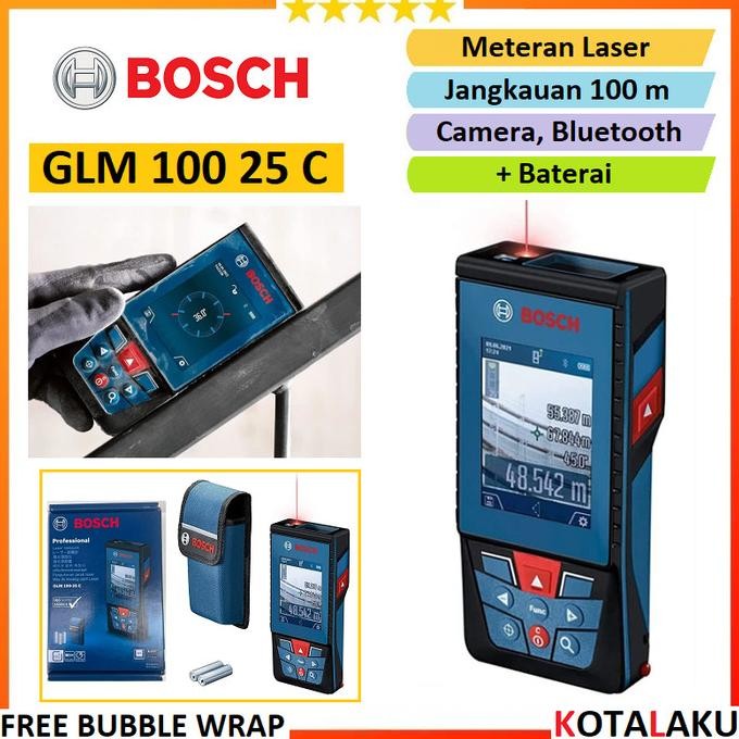 Meteran Laser 100m Ukur Jarak Digital Range Finder Bosch GLM 100 25 C