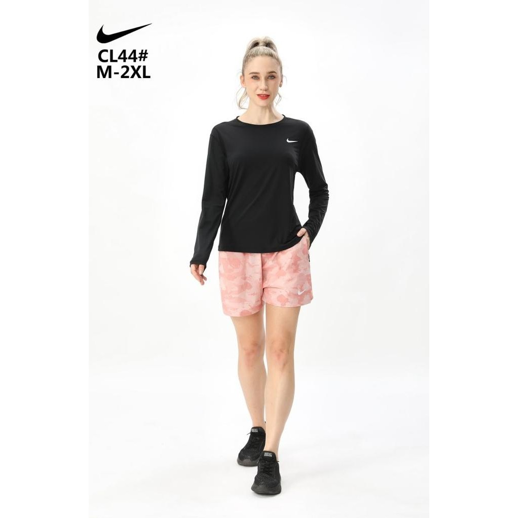 new baju olahraga wanita lengan panjang kaos lari senam gym fitness dryfit