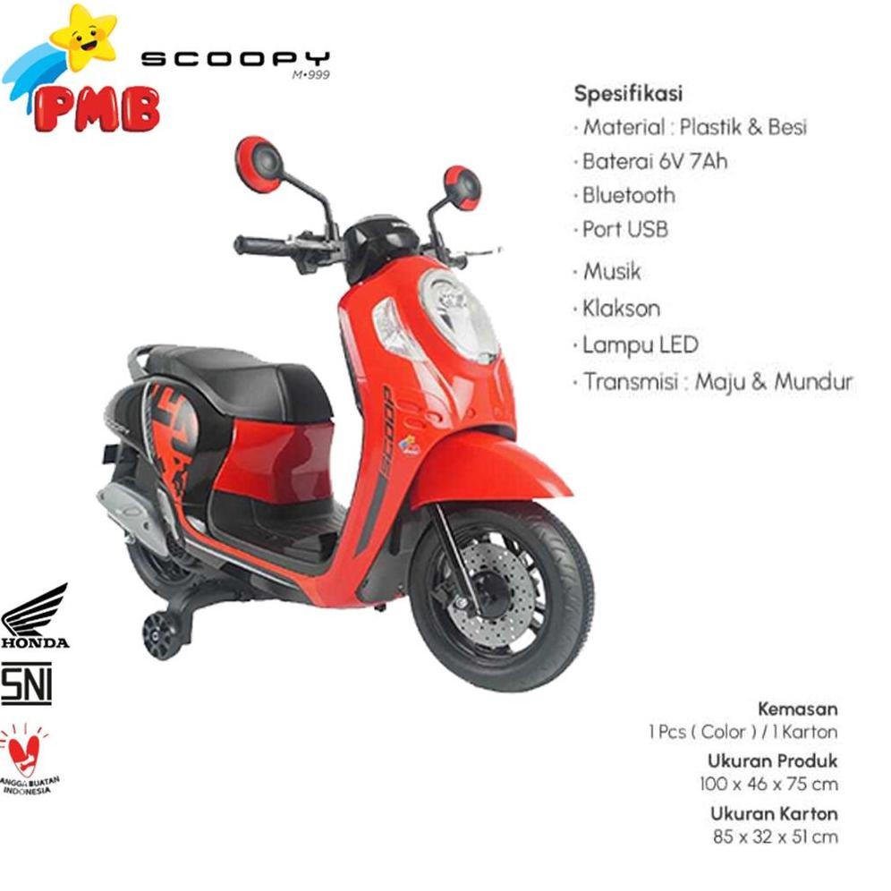 SD83 Oz67 PMB Motor Aki Scoopy HONDA/ Mainan Motor Aki Anak SCOOPY 999 Original Berkualitas