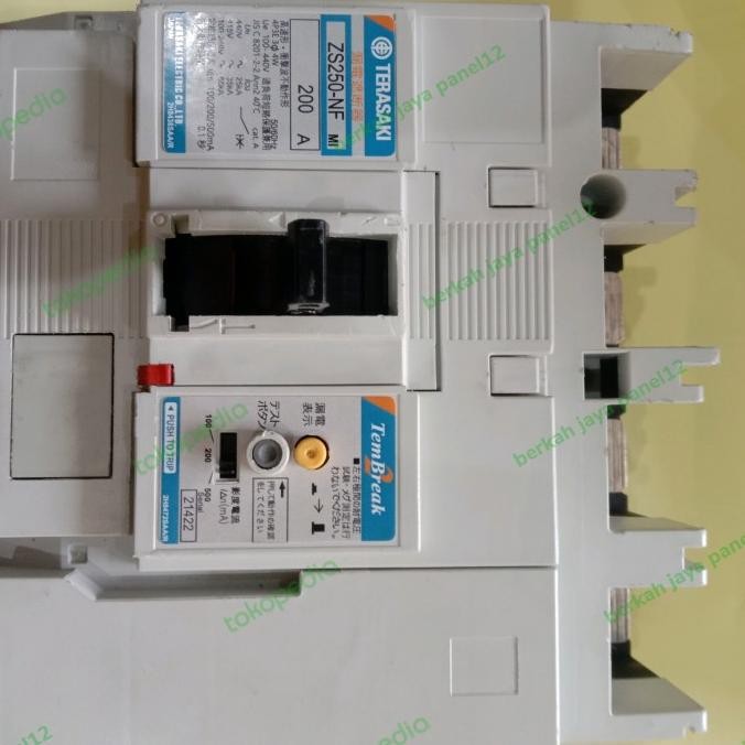 Elcb  Mccb Terasaki Zs225-Nf 200A 4P 100-200-500 Ma 35Ka New Stok