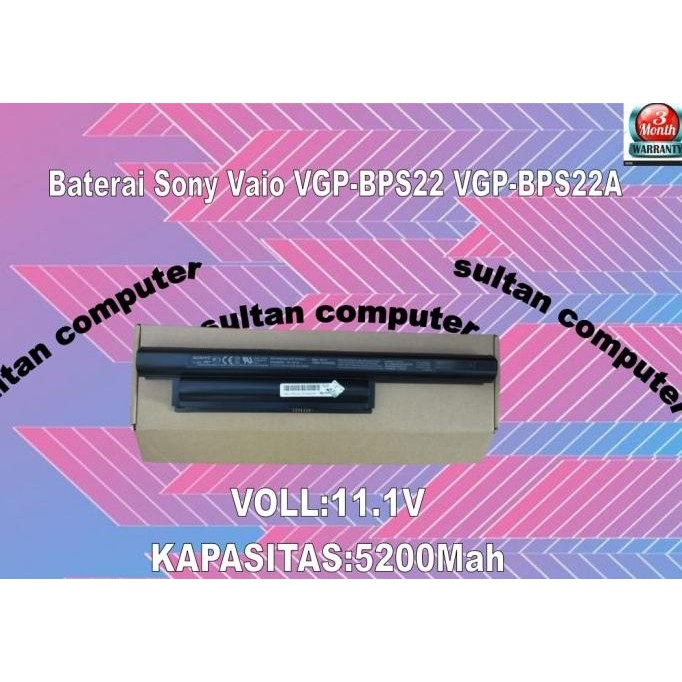 Baterai Sony Vaio Vgp--Bps22 Vgp-Bps22A New Stok