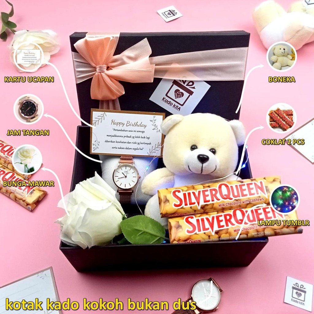 

[READY COD] kadokita KADO ULANG TAHUN CEWEK Hadiah Aniversary Kado Box Hampers Box Gift Box