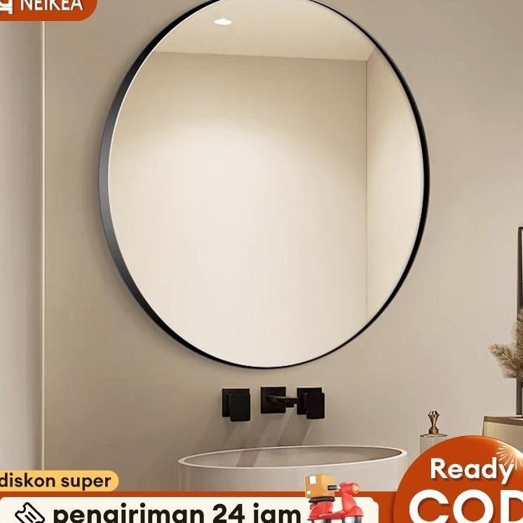 Cermin Dinding Cermin Aesthetic Cermin Gantung 60CM Cermin Bulat Cermin Tempel Dinding Cermin Kamar 