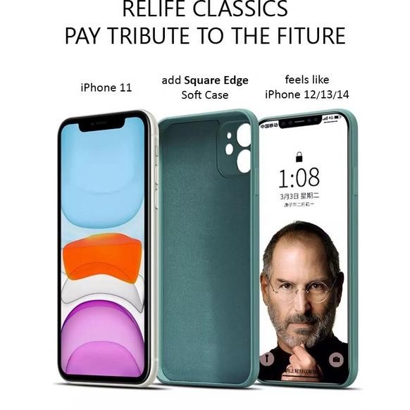 MOGU SILICONE SQUARE EDGE Soft Case iPhone 7 8 Plus X XR XS 11 12 13 Pro Max SE 2020 Casing Silikon 