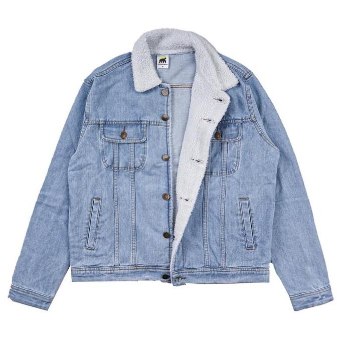 House Of Smith Denim Sherpa Jacket Materhorn Denim Sherpa - Jaket Denim Sherpa Pria