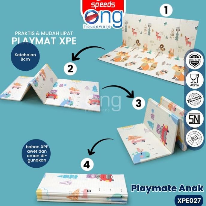 SPEEDS SNI Playmat Bayi Karpet Lipat Playmate Matras Bayi 180x200cm Playmat Bayi Anak/Bayi Tikar Lip
