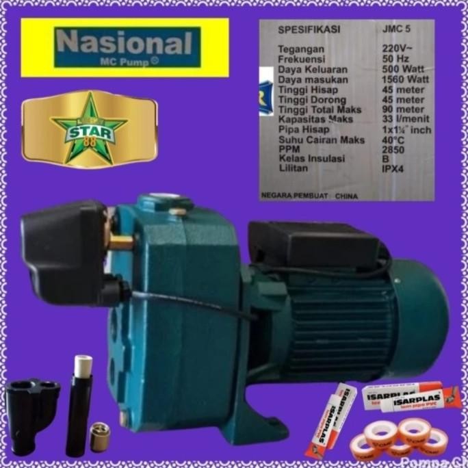 Mesin pompa air jet pump 505 50 mtr kls eva 500 watt jetpump lakoni murah