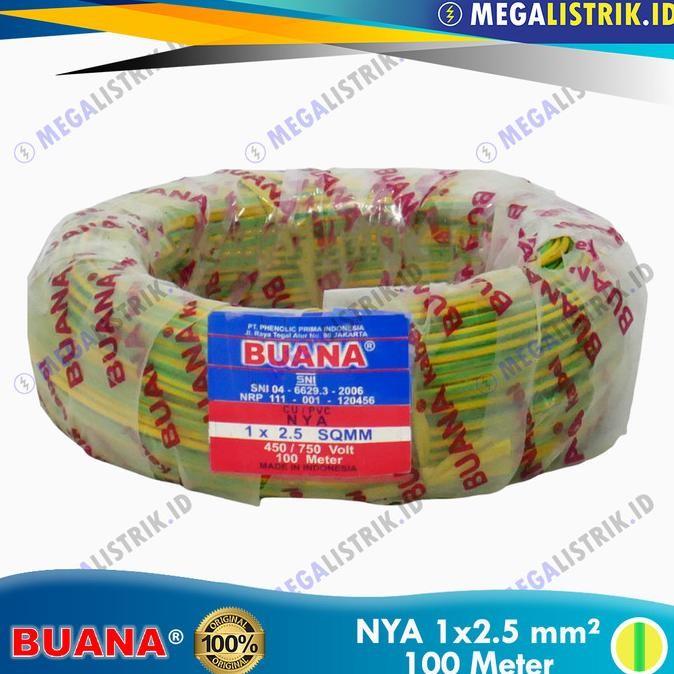 Diskon Buana Nya 1 X 2.5 Mm ( Rol 100 Meter ) / Kabel Listrik Kawat Engkel Tembaga Nya 1 X 2.5Mm ( 1
