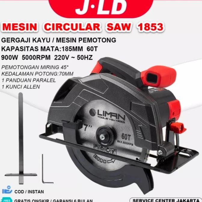 Jld Mesin Circular Saw 7" Jd 1853. Mesin Sirkel Gergaji Kayu. Mesin Potong Kayu Co