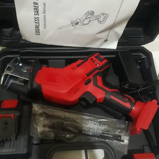 Mesin Reciprocating Saw Cordless Gergaji Kayu Besi Alat Pemotong Kayu Lithium Co
