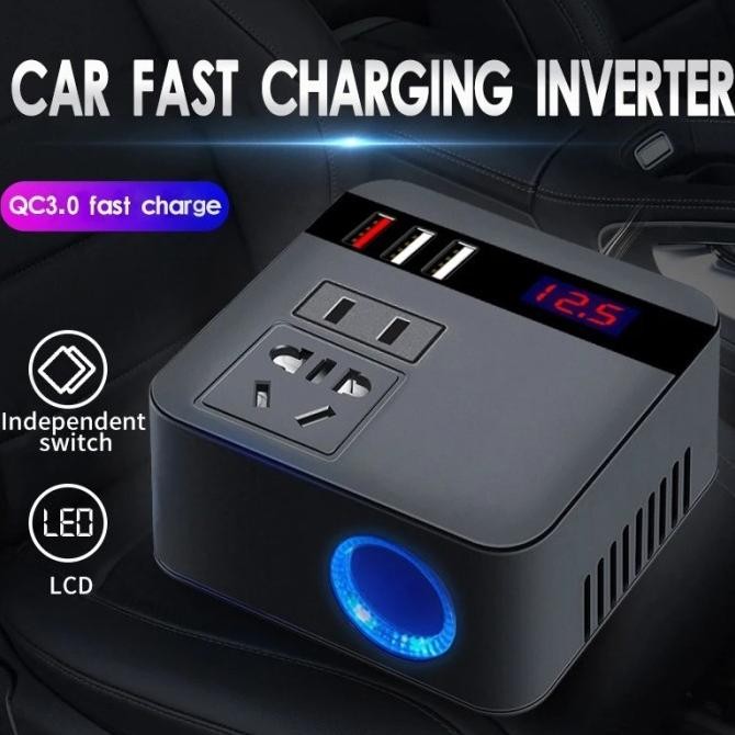 Power Car Inverter Colokan Listrik charger Hp Laptop didalam mobil