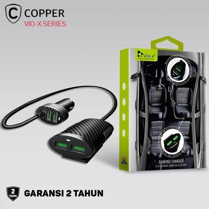 COPPER Car Charger/Charger Mobil 4 Port USB