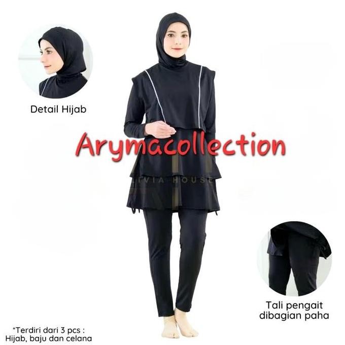 Tersedia Baju renang muslimah /baju renang wanita muslimah /baju renang hijab muslim Syari Syari Pan