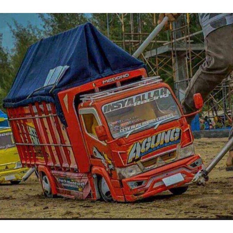NEW AGUNG MINIATUR TRUK OLENG PERMATA AGUNG FULL VARIASI LAMPU DAN TERPAL TERLARIS