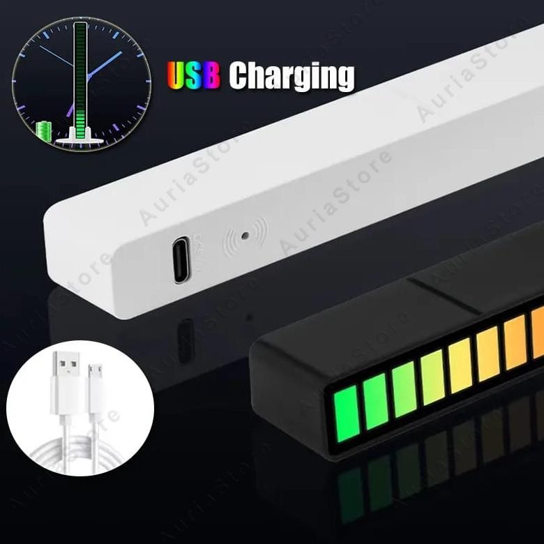 Led bar lampu equalizer audio spectrum sensor suara RGB music strip Lampu LED RGB Bar Strip Spectrum
