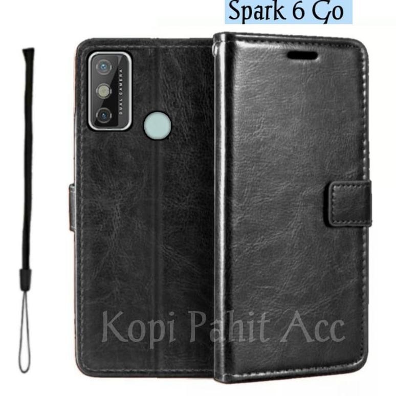 Casing Untuk Hp Tecno Spark 6 Go KE5j KE5k Flip Cover Wallet Sarung Hp Case Dompet Sarung Kulit