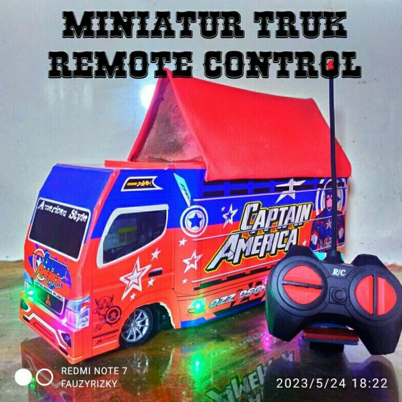 PROMO MINIATUR TRUK OLENG MOBIL REMOT CONTROL FULL LAMPU DAN TERPAL