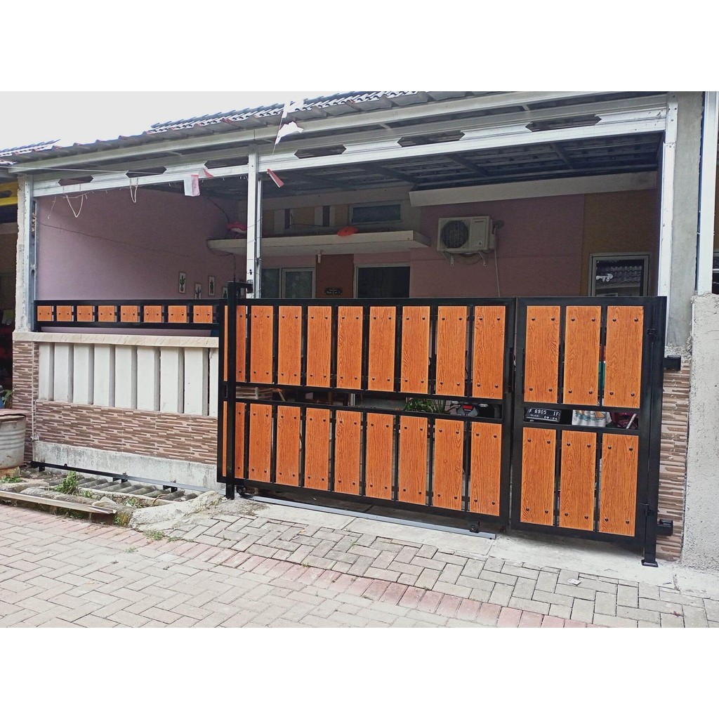 pagar minimalis grc serat yang pintu kecil