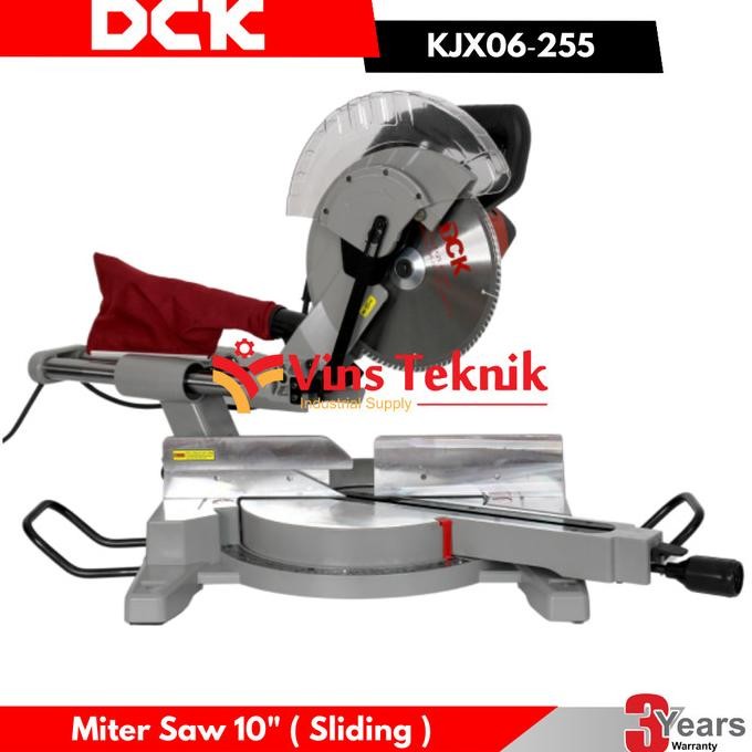 Promo Dck Kjx06255 Miter Saw Sliding Mesin Gergaji Kayu Miter Saw 10"