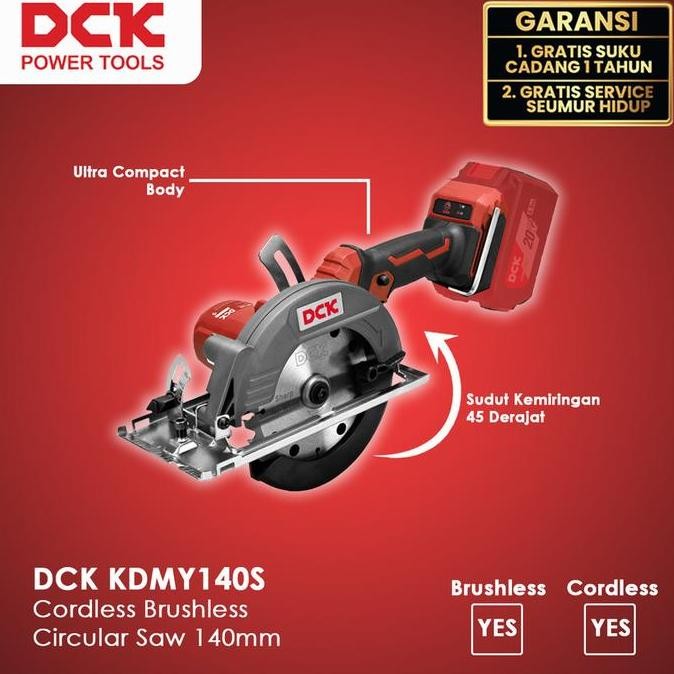 Murah Dck Kdmy140S Cordless Brushless Circular Saw 140Mm