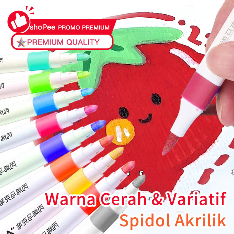 

Acrylic Marker Set Spidol Akrilik DIY Painting 12/24/36/48/ Warna Set Hightune Acrylic Marker