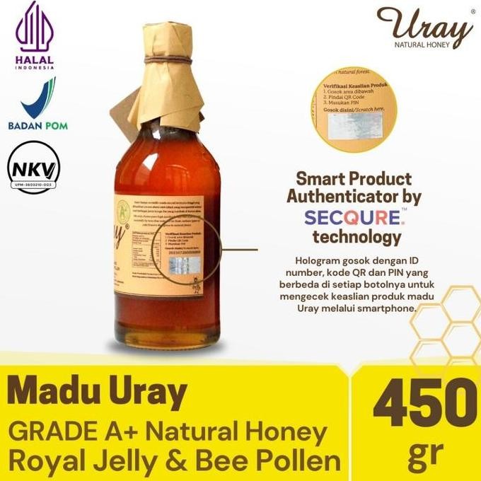 

Madu Uray Natural Honey 875Gr Grade A+ Dengan Royal Jelly Dan Bee Pollen | Madu Murni | Madu Hutan Asli Promo