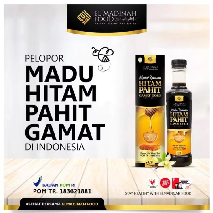 

Madu Ramuan Hitam Pahit Gamat Gold Elmadinah Terbaru