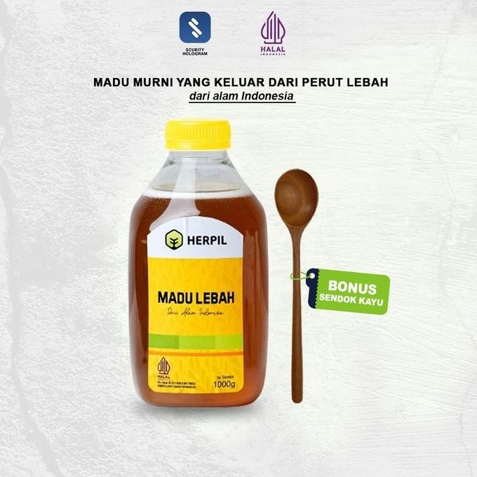 

[Gratis Sendok Kayu] Herpil Madu Lebah - Madu Asli Murni Nektar Multiflora 1 Kg Murni 100% Terbaru