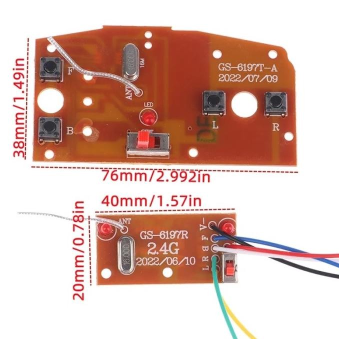 Module PCB Mainan RC Remote Control 2.4Ghz 4Ch GS-6197 Universal murah