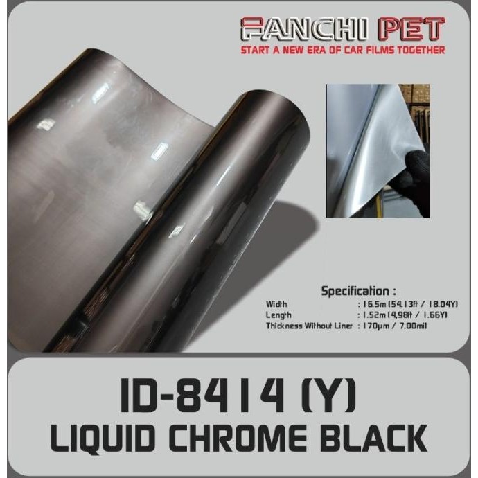 

Promo 50CM Sticker FANCHI ID-8414 Y Liquid Chrome Black PET per 50CM COD