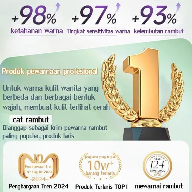 100ml gratis 100mlhair colour STYLE FIT 200ml pewarna rambut halal Tidak perlu pemutihan Pewarna Her